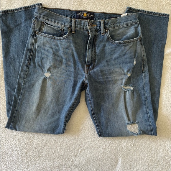 Lucky Brand Distressed Style Men’s Blue Jeans Size W33 L32 - Picture 5 of 11